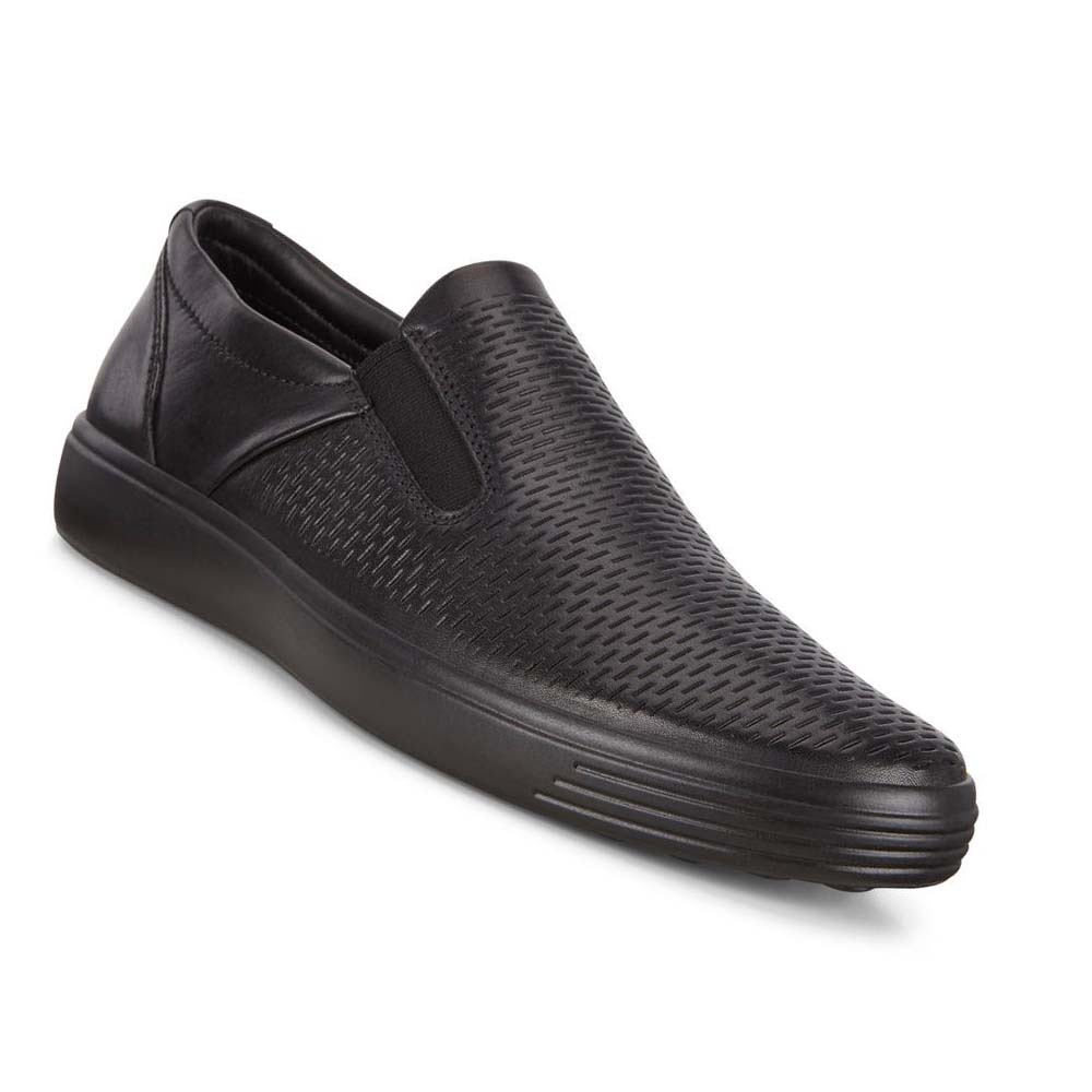 Férfi Ecco Soft 7 Slip-on Tornacipő Fekete | HU 635WNB